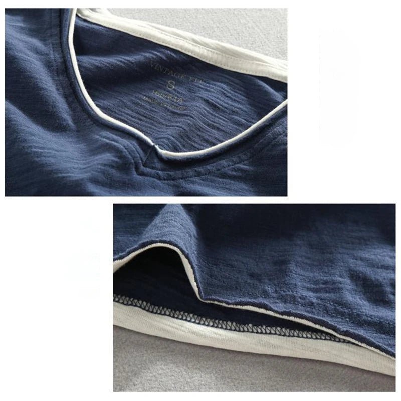 Essential Japanese Cotton V - Neck Long Sleeve Shirt - Bay + Birch