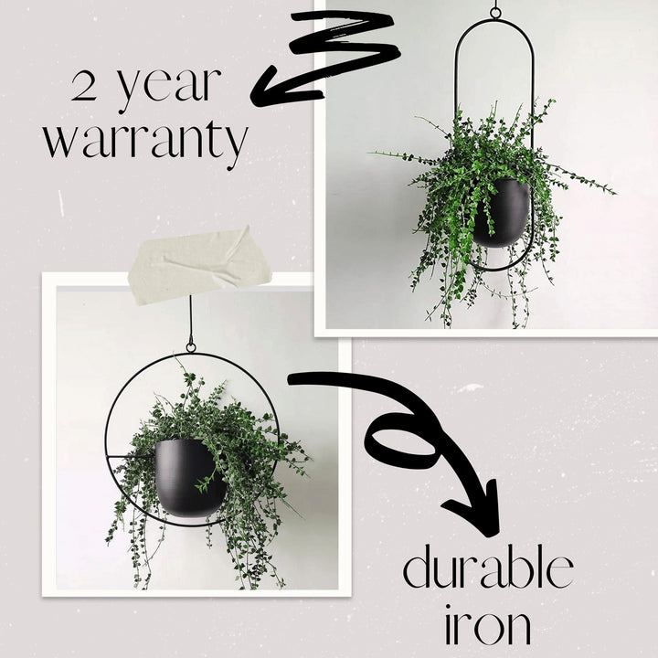 Jet Black Hanging Planter - Luca Mancini