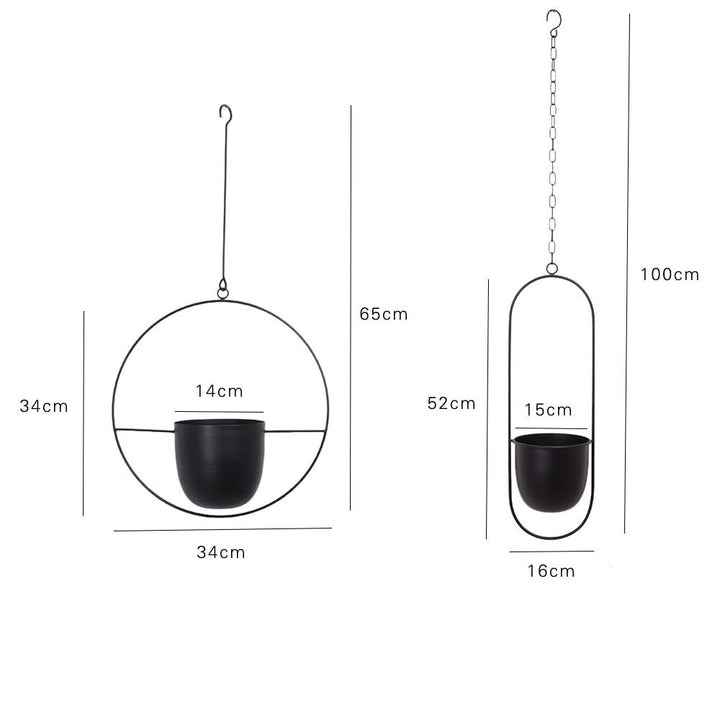 Jet Black Hanging Planter - Luca Mancini