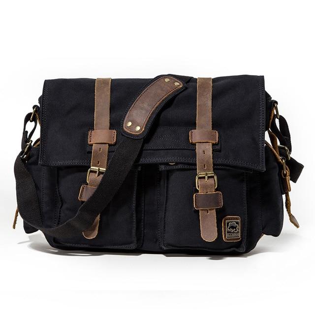 Leather Messenger Bag - Luca Mancini