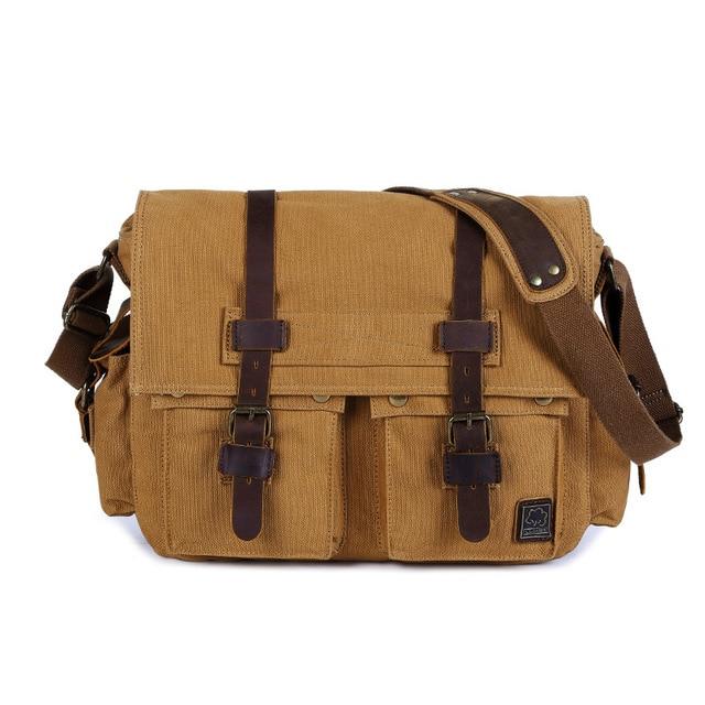 Leather Messenger Bag - Luca Mancini