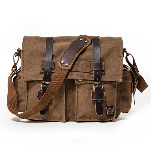 Leather Messenger Bag - Luca Mancini