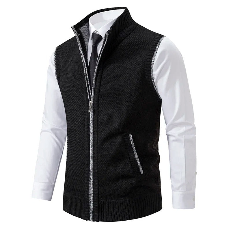 Oxford Full - Zip Sweater Vest - Bay + Birch