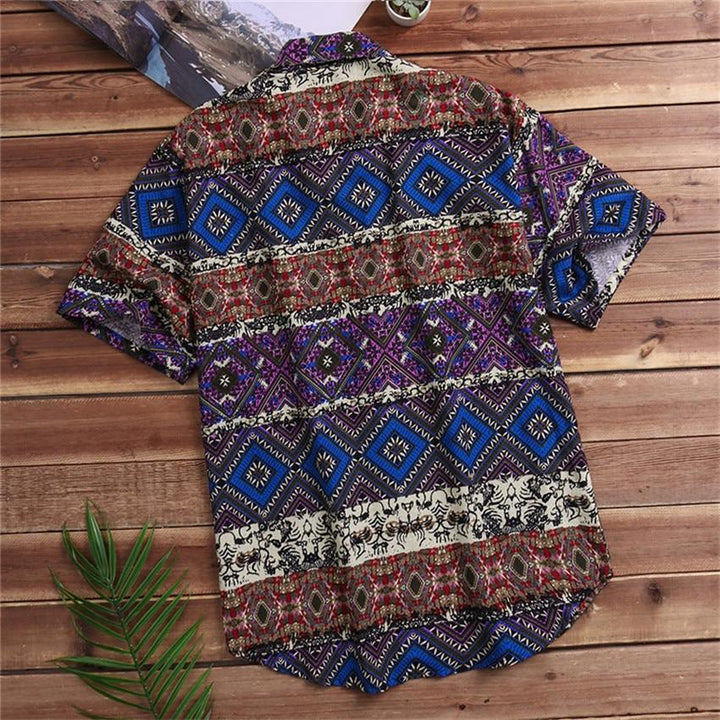 Patterned Short Sleeve Top - Luca Mancini