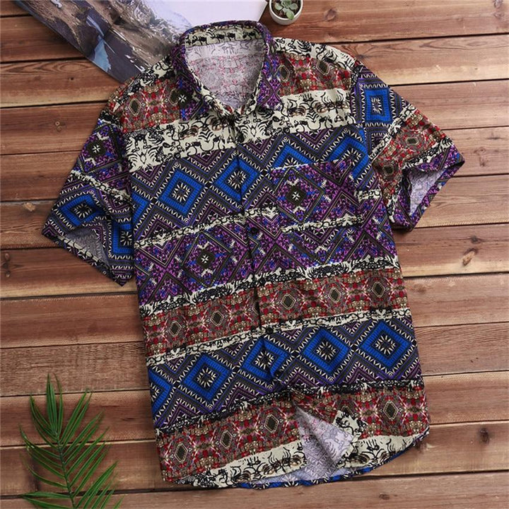 Patterned Short Sleeve Top - Luca Mancini