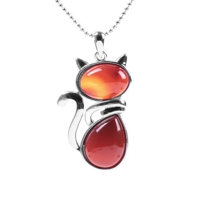 Cat Shaped Natural Stone Necklaces