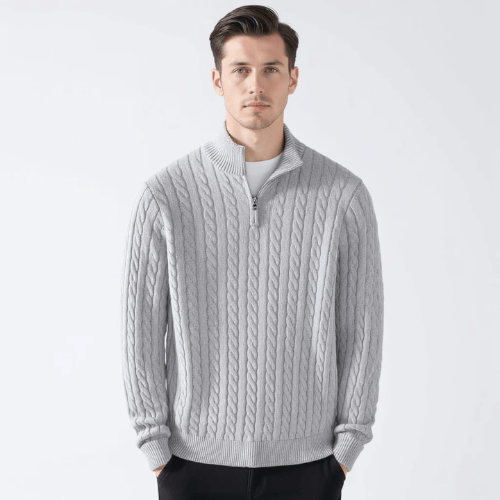 Summit Cable Knit Half - Zip Sweater - Bay + Birch