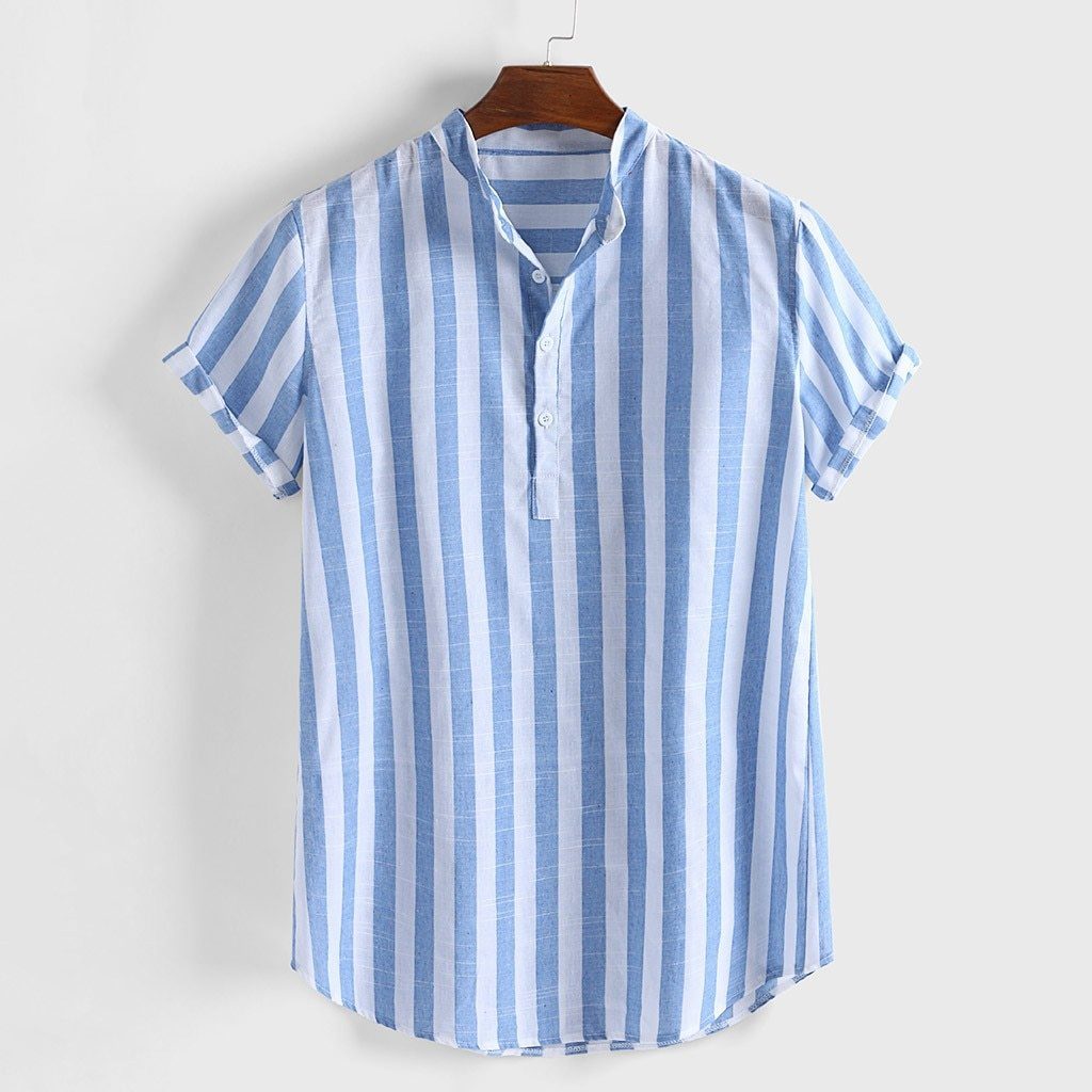 Vertical Striped Short - sleeve Shirt - Luca Mancini