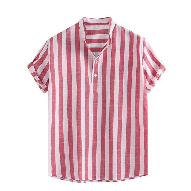 Vertical Striped Short - sleeve Shirt - Luca Mancini